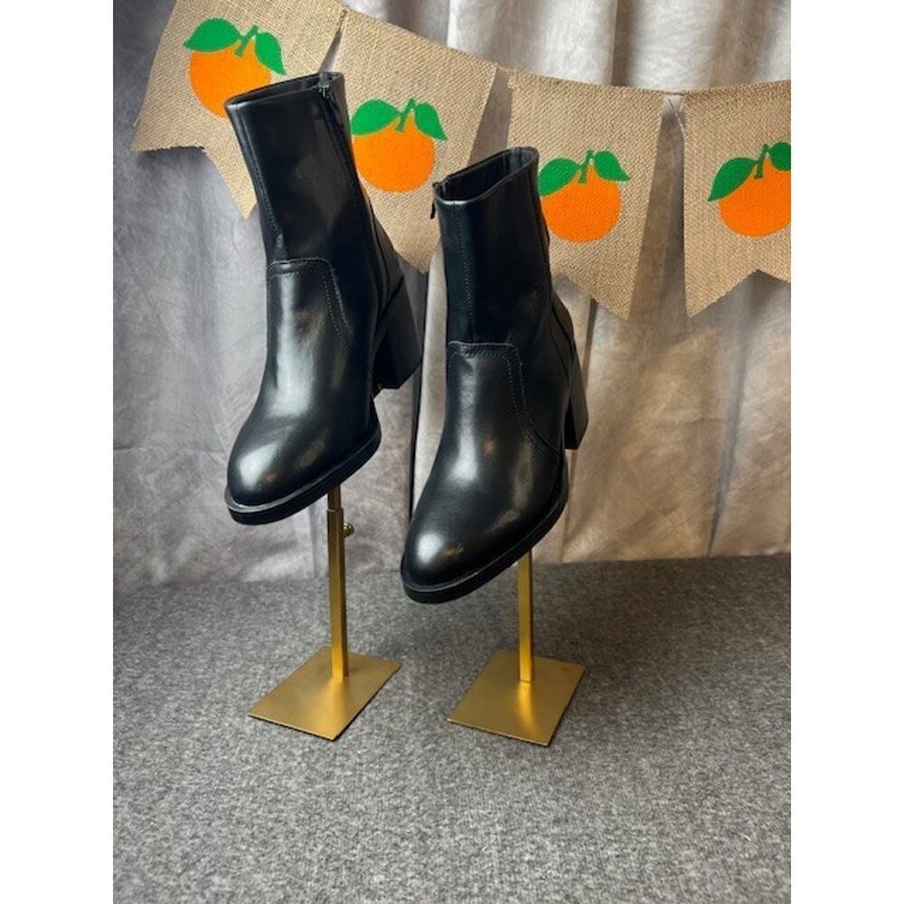 Steve Madden Phillie Block Heel Leather Ankle Boot Women’s Size 9.5 - Picture 2 of 10